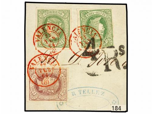 ° ESPAÑA. Ed. 66 (4). 19 cuartos lila. 4 sellos en usado con