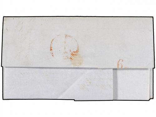 ✉ ESPAÑA: PREFILATELIA. 1849. LIVERPOOL a BARCELONA. Marca d