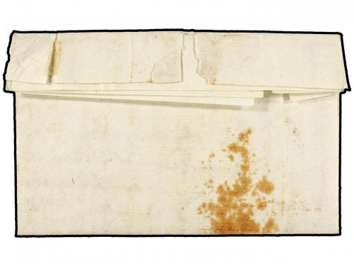 ✉ ESPAÑA: PREFILATELIA. 1825. PAMPLONA a MARCILLA. Marca PAM