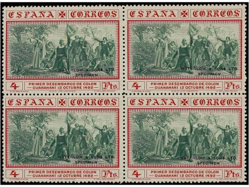 (*) ESPAÑA. Ed. 542, 544ccMT. 50 cts. y 4 pts. Bloques de cu