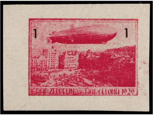 ESPAÑA. GRAF. ZEPPELIN. BARCELONA 1929. 4 viñetas conmemorat