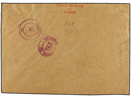 ✉ ESPAÑA. Ed. 1079 (2), 1146 (2). 1957. MADRID a U.S.A. 1 pt