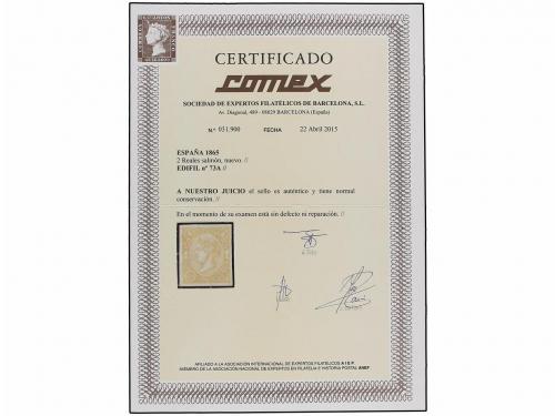 (*) ESPAÑA. Ed. 73A. 2 reales salmón. MUY BONITO ejemplar. C