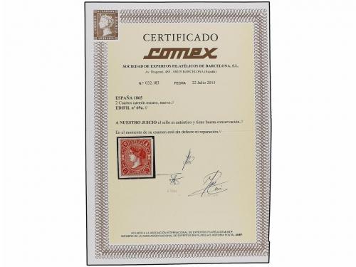 * ESPAÑA. Ed. 69. 2 cuartos carmín. Color excepcional. PIEZA