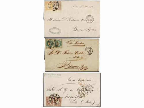 ✉ LOTES y COLECCIONES. HISTORIA POSTAL. Emisiones de Isabel 
