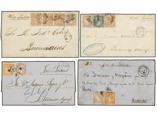 ✉ LOTES y COLECCIONES. HISTORIA POSTAL. Emisiones de Isabel 
