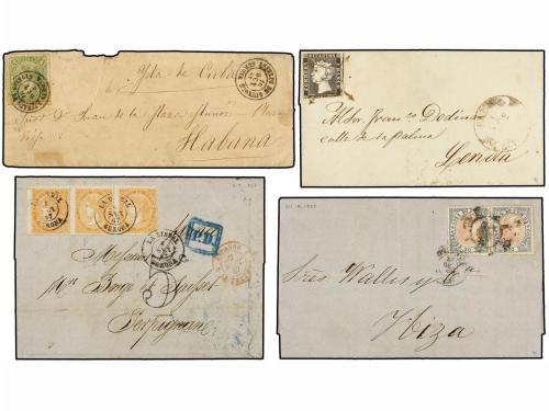 ✉ LOTES y COLECCIONES. HISTORIA POSTAL. Emisiones de Isabel 