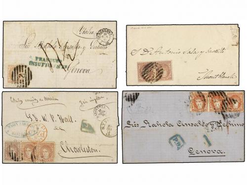 ✉ LOTES y COLECCIONES. HISTORIA POSTAL. Emisión de ALEGORÍA 