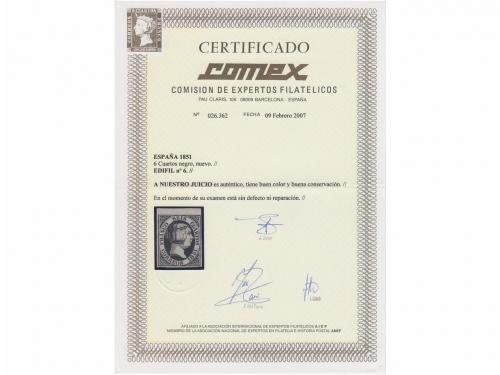 (*) ESPAÑA. Ed. 6. 6 cuartos negro, margen superior de hoja.