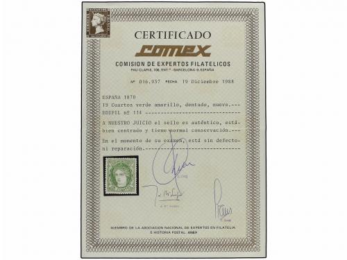 * ESPAÑA. Ed. 114. 19 cuartos verde. Color y centraje perfec