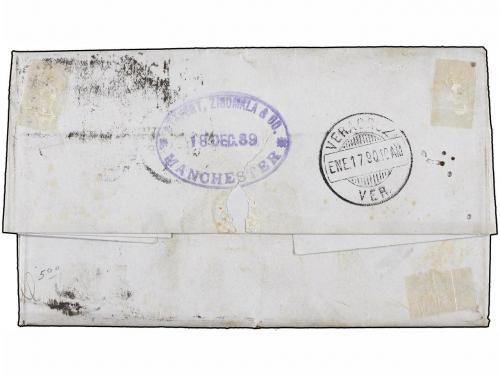 ✉ GRAN BRETAÑA. 1889. MANCHESTER to VERACRUZ. 4 p. brown and