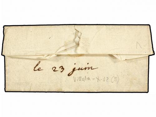 ✉ ESPAÑA: PREFILATELIA. (1823 CA.). VILLALBA (Navarra) a FRA