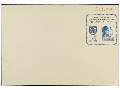 ✉ ESPAÑA ENTEROS POSTALES: DE INICIATIVA PRIVADA. Conjunto d