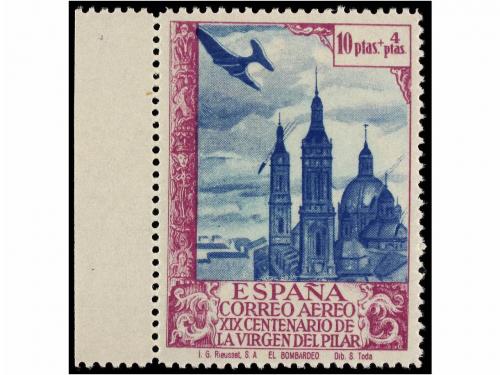 ** ESPAÑA. Ed. 912/13cc y 912/13ccs. 4 pts. + 1 pts. y 10 +