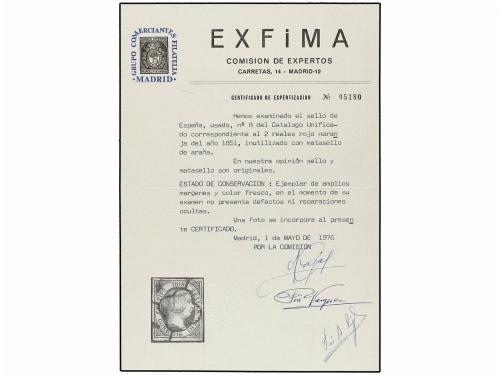 ° ESPAÑA. Ed. 8. 2 reales rojo naranja, color intenso y mata