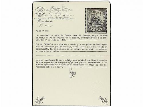 * ESPAÑA. Ed. 152. 10 pts. negro. Excelente color y centraje