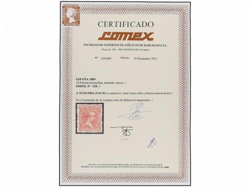 * ESPAÑA. Ed. 228. 10 pts. bermellón. Bonito ejemplar, bien