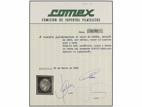 * ESPAÑA. Ed. 70. 12 cuartos azul y rosa. PIEZA DE LUJO. Cer