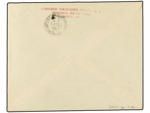 ✉ ESPAÑA. Ed. 321 (8). 1930. SEVILLA a BRASIL. 1 pta. gris (