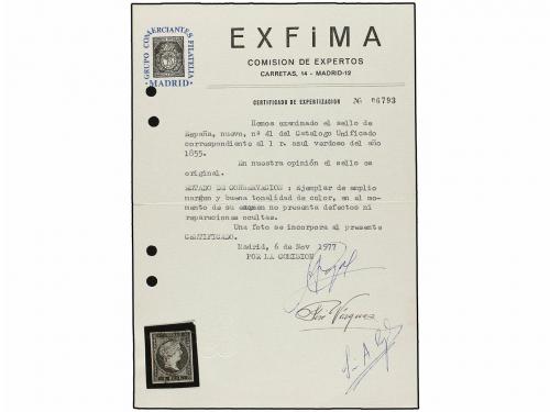 (*) ESPAÑA. Ed. 41. 1 real azul. PIEZA DE LUJO. Cert. EXFIMA