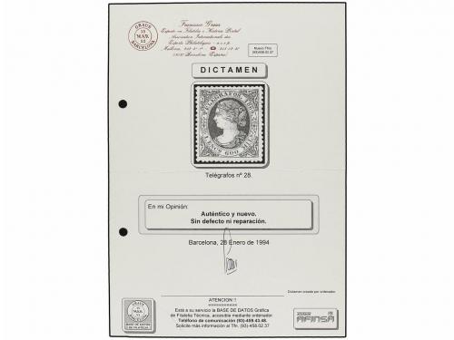 * ESPAÑA: TELEGRAFOS. Ed. 28. 1 Esc. 600 mils. castaño. PIEZ