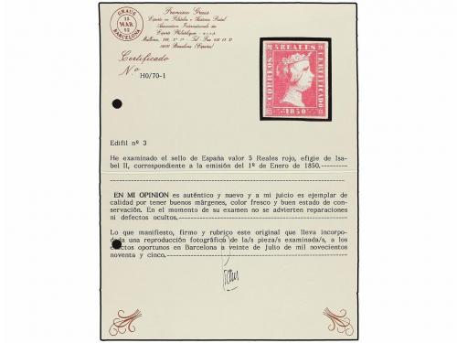 * ESPAÑA. Ed. 3. 5 reales rojo. Color excepcional con toda s