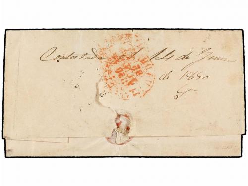 ✉ ESPAÑA. Ed. 1A (2). 1850. MADRID a USAGRE. 6 cu. negro, ti