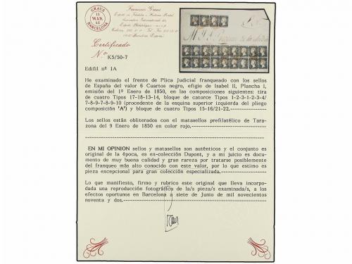 ¿ ESPAÑA. Ed. 1 (22). 1850. Gran fragmento de Plica Judicial