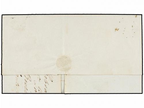 ¿ ESPAÑA. Ed. 1A. 1850. GIBRALTAR a CÁDIZ. Envuelta (falta l