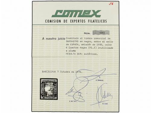 ° ESPAÑA. Ed. 1. 6 cu. negro, tipo I posición 7. Mat. ovalad