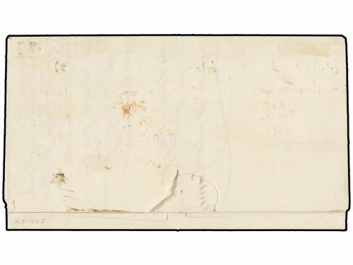 ✉ ESPAÑA. Ed. 1. 1850. CÁDIZ a MADRID. 6 cu. negro, tipo I p