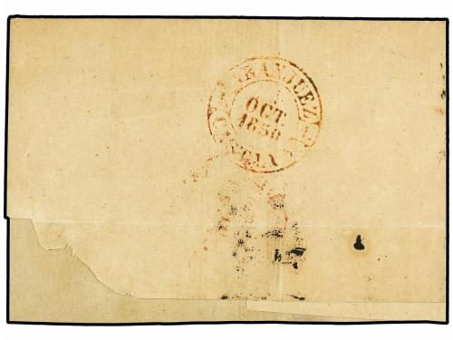 ✉ ESPAÑA. Ed. 1A. 1850. ARENYS DE MAR a ARANJUEZ. Envuelta (