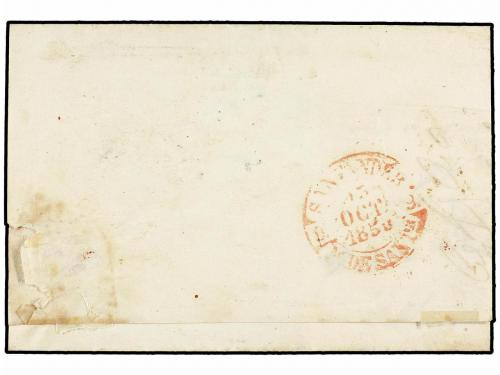 ✉ ESPAÑA. Ed. 1A. 1850. POZA a SANTANDER. 6 cuartos negro, p