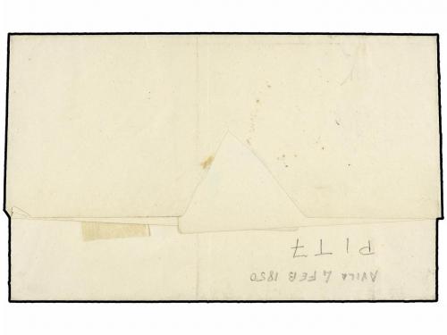 ✉ ESPAÑA. Ed. 1. 1850. ÁVILA a MADRID. 6 cuartos negro, pl. 