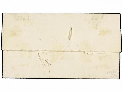 ✉ ESPAÑA. Ed. 1. 1850. BURGOS a MADRID. 6 cuartos negro, pl.