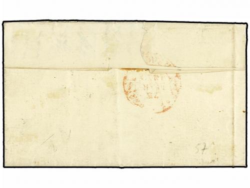 ✉ ESPAÑA. Ed. 1. 1850. ORTIGEIRA a ZARAGOZA. 6 cu. negro, ti