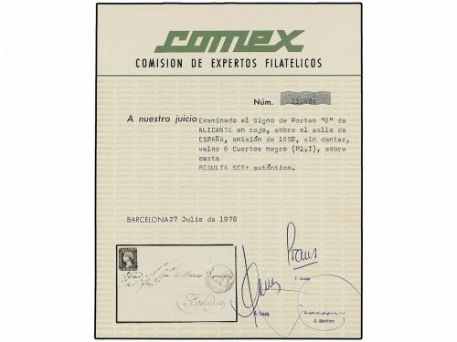 ✉ ESPAÑA. Ed. 1. 1850. ALICANTE a MADRID. 6 cuartos negro, p