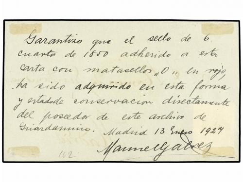 ✉ ESPAÑA. Ed. 1. 1850. FRONTAL. ARÉVALO a MADRID. 6 cuartos 