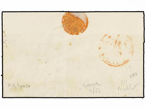 ✉ ESPAÑA. Ed. 1. 1850. OCAÑA a ALICANTE. 6 cuartos negro, pl