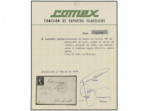 ✉ ESPAÑA. Ed. 1A. 1850. BARCELONA a DON BENITO. 6 cuartos ne