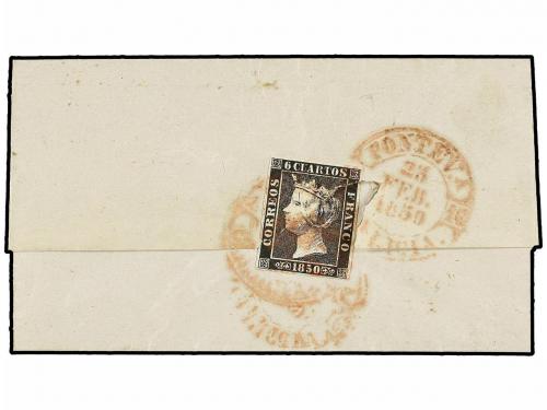 ✉ ESPAÑA. Ed. 1. 1850 (23 Febrero). VILLAGARCIA a PONTEVEDRA