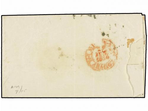 ✉ ESPAÑA. Ed. 1A. 1850. ZARAGOZA a HUESCA. 6 cuartos negro, 