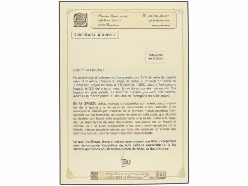 ✉ ESPAÑA. Ed. 1A. 1850. VALLS a TARRAGONA. Carta circulada c