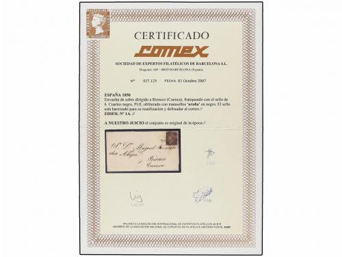 ✉ ESPAÑA. Ed. 1A. 1850. VALLADOLID a RÍO SECO. 6 cuartos neg