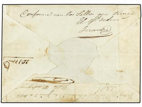 ✉ ESPAÑA. Ed. 1A (4), 3 (7). 1850. MÁLAGA a LA HABANA (Cuba)