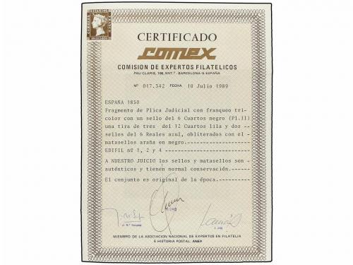 Δ ESPAÑA. Ed. 1, 2 (3), 4 (2). Fragmento de Plica Judicial c