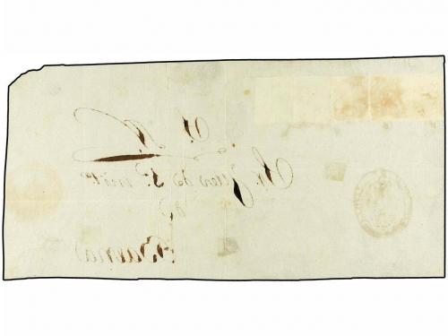 ✉ ESPAÑA. Ed. 1A (2), 2, 5 (2). 1850. SEVILLA a BAENA. Plica