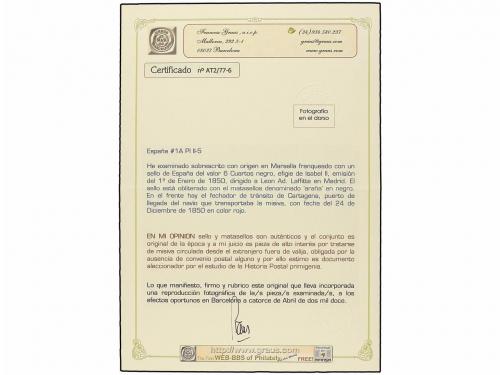 ✉ ESPAÑA. Ed. 1A. 1850. MARSEILLE (Francia) a MADRID. Circul