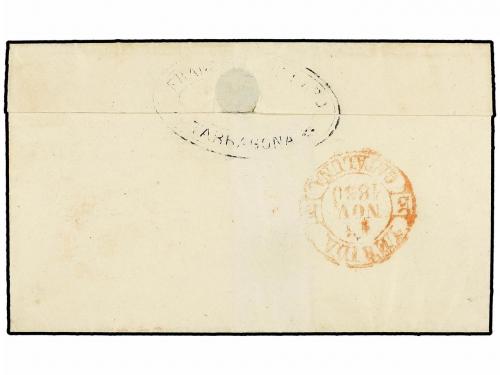 ✉ ESPAÑA. Ed. 1. 1850. TARRAGONA a LÉRIDA. 6 cuartos negro, 