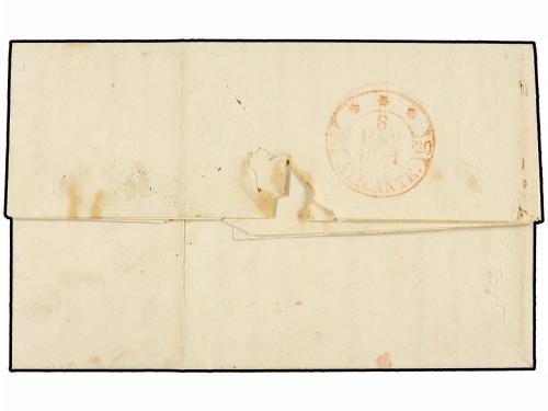 ✉ ESPAÑA. Ed. 1A. 1851. ALCOY a ALICANTE. 6 cuartos negro, p